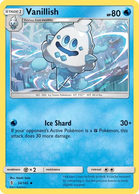 Vanillish, Pokémon card GRI 34 — Guardians Rising set