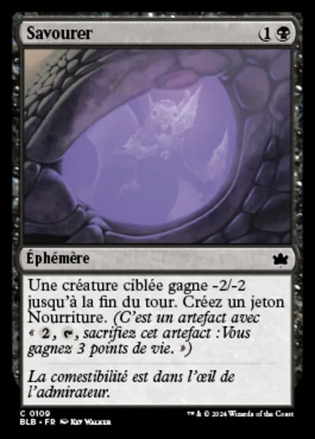 Savourer, carte Magic BLB 109 — extension Bloomburrow