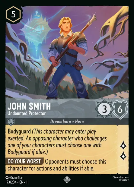 John Smith - Undaunted Protector, Disney Lorcana card CH11-193 — Winterspell set