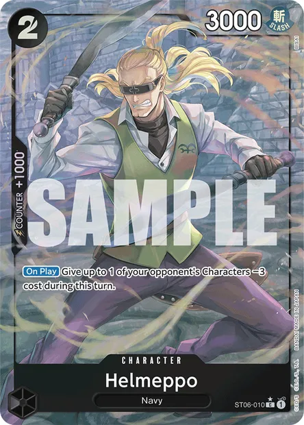 Helmeppo, One Piece card ST06-010 — Absolute Justice set