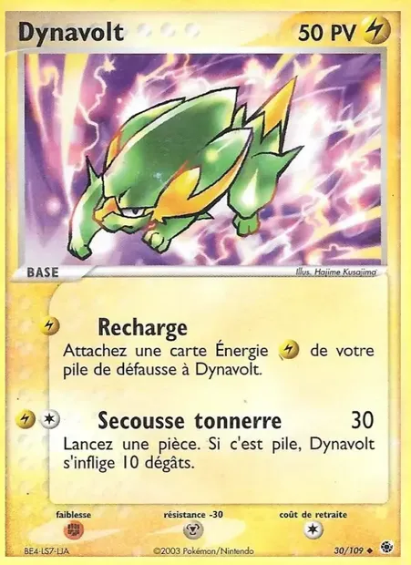 Dynavolt, carte Pokémon RS 30 — extension EX Rubis & Saphir