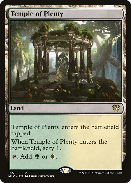 Temple of Plenty, Magic card MIC 185 — Midnight Hunt Commander set