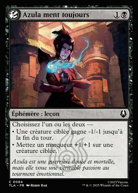 Azula ment toujours, carte Magic TLA 84 — extension Avatar: The Last Airbender