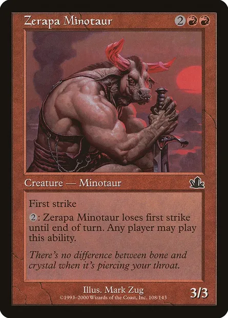 Zerapa Minotaur, Magic card PCY 108 — Prophecy set