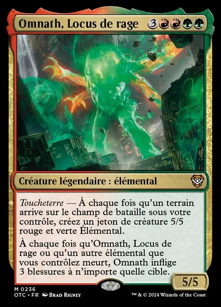 Omnath, Locus de rage, carte Magic OTC 236 — extension Outlaws of Thunder Junction Commander