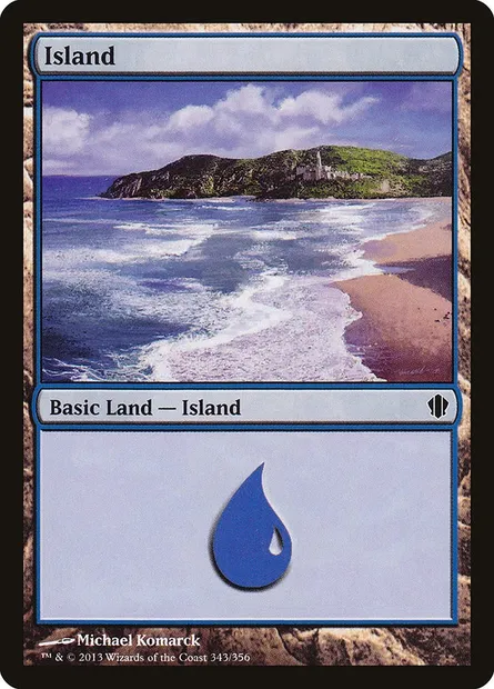 Island, Magic card C13 343 — Commander 2013 set