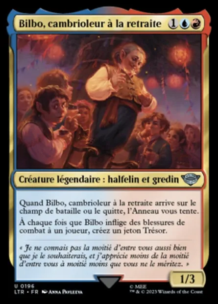 Bilbo, cambrioleur à la retraite, carte Magic LTR 196 — extension Le Seigneur des Anneaux : chroniques de la Terre du Milieu