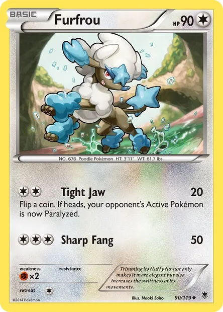 Furfrou, Pokémon card PHF 90 — Phantom Forces set