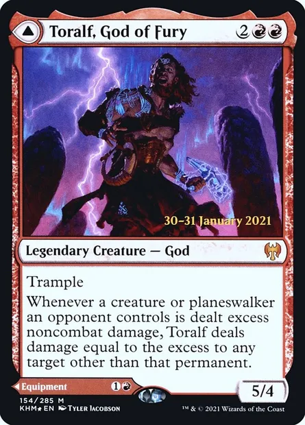 Toralf, God of Fury // Toralf's Hammer, Magic card PKHM 154s — Kaldheim Promos set
