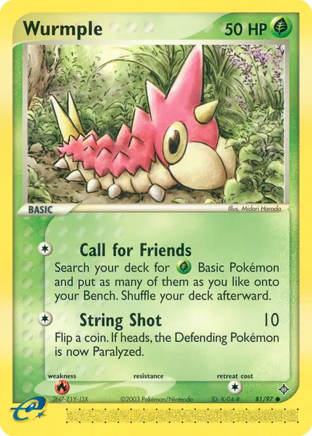 Wurmple, Pokémon card DR 81 — Dragon set