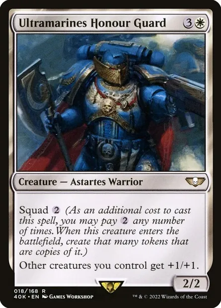 Ultramarines Honour Guard, Magic card 40K 18 — Warhammer 40,000 Commander set