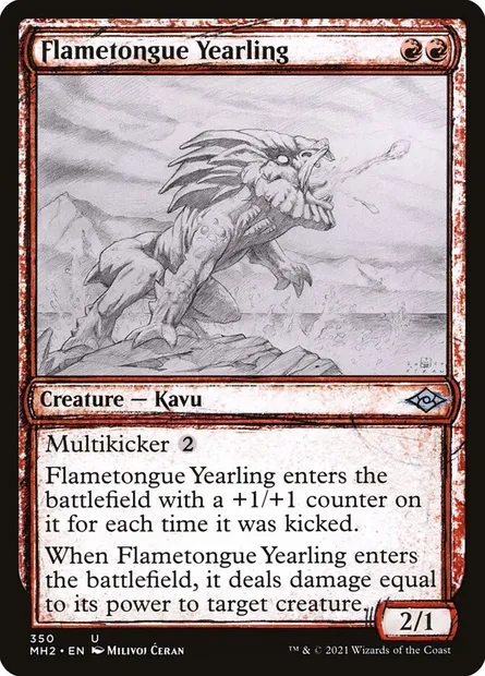Flametongue Yearling, Magic card MH2 350 — Modern Horizons 2 set