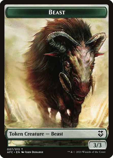 Beast, carte Magic TAFC 7 — extension Forgotten Realms Commander Tokens