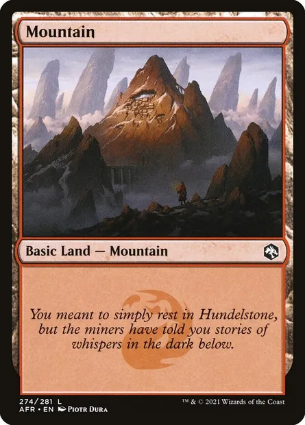 Mountain, Magic card AFR 274 — Adventures in the Forgotten Realms set