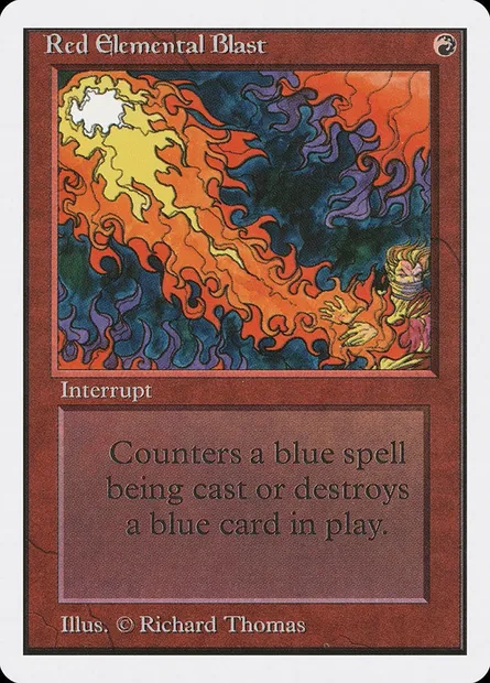 Red Elemental Blast, Magic card 2ED 170 — Unlimited Edition set