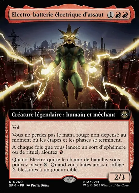 Electro, batterie électrique d'assaut, carte Magic SPM 260 — extension Marvel's Spider-Man