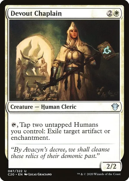 Devout Chaplain, Magic card C20 87 — Commander 2020 set