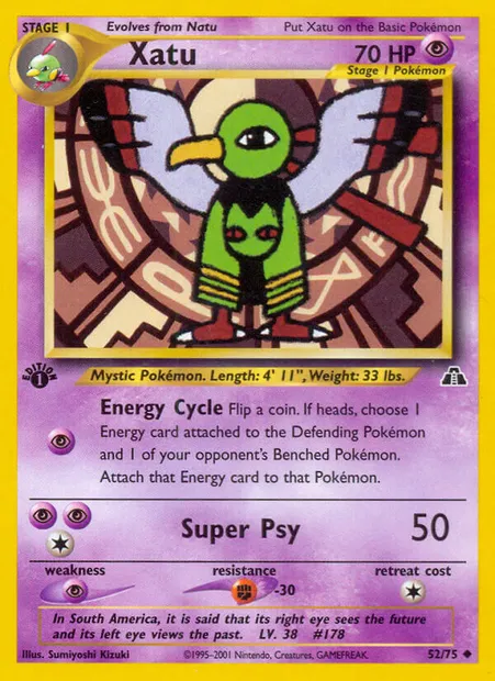 Xatu, Pokémon card ND 52 — Neo Discovery set