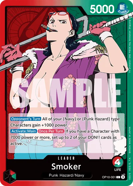 Smoker, One Piece card OP10-001 — ROYAL BLOOD set