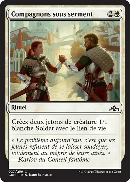 Compagnons sous serment, carte Magic GRN 27 — extension Les Guildes de Ravnica
