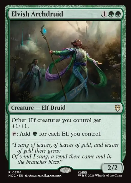 Elvish Archdruid, Magic card HOC 204 — The Hobbit Eternal set