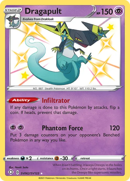 Dragapult, Pokémon card SHF SV062 — Shining Fates set
