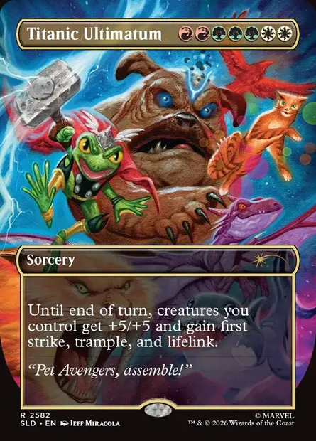Ultimatum titanesque, carte Magic SLD 2582 — extension Secret Lair Drop