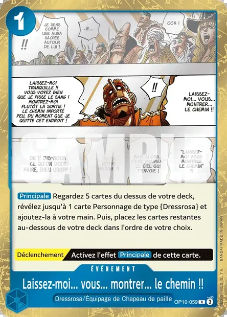 Laissez-moi... vous... montrer... le chemin !!, carte One Piece OP10-059 — extension SANG ROYAL