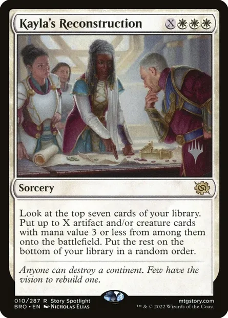 Reconstruction de Kayla, carte Magic PBRO 10p — extension The Brothers' War Promos