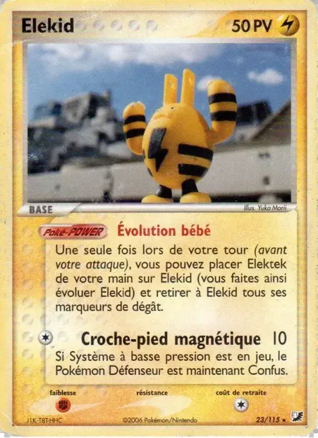 Élekid, carte Pokémon UF 23 — extension EX Forces Cachées