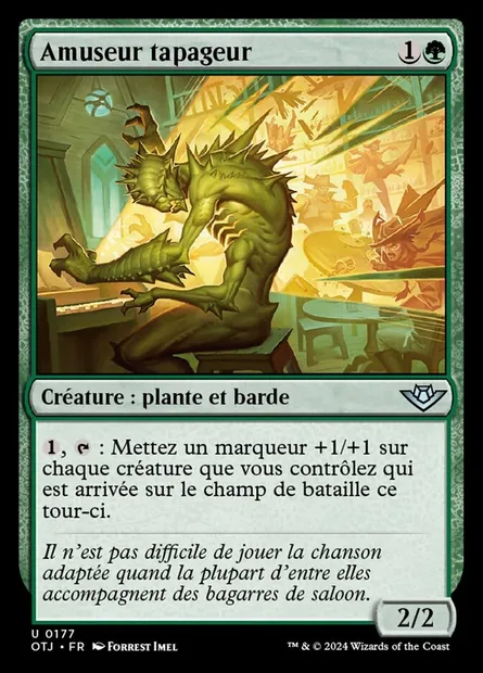 Amuseur tapageur, carte Magic OTJ 177 — extension Outlaws of Thunder Junction