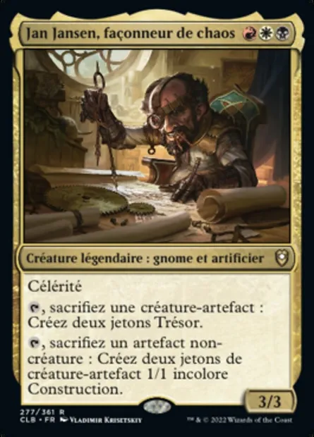 Jan Jansen, façonneur de chaos, carte Magic CLB 277 — extension Commander Légendes : la bataille de la Porte de Baldur