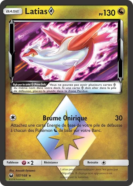 Latias ◇, carte Pokémon CES 107 — extension Tempête Céleste