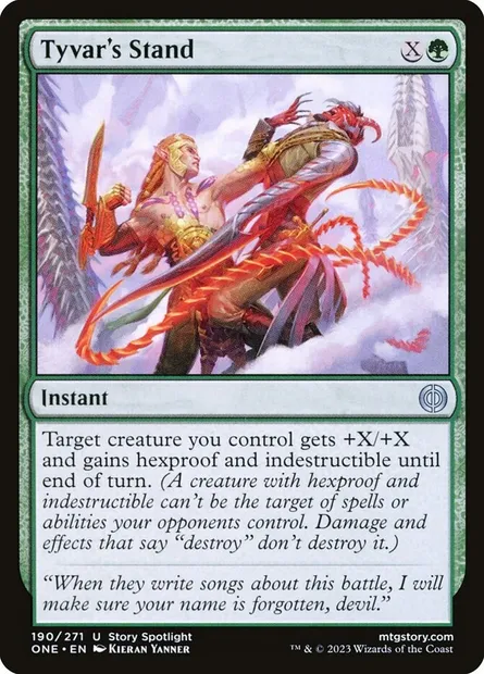 Tyvar's Stand, Magic card ONE 190 — Phyrexia: All Will Be One set