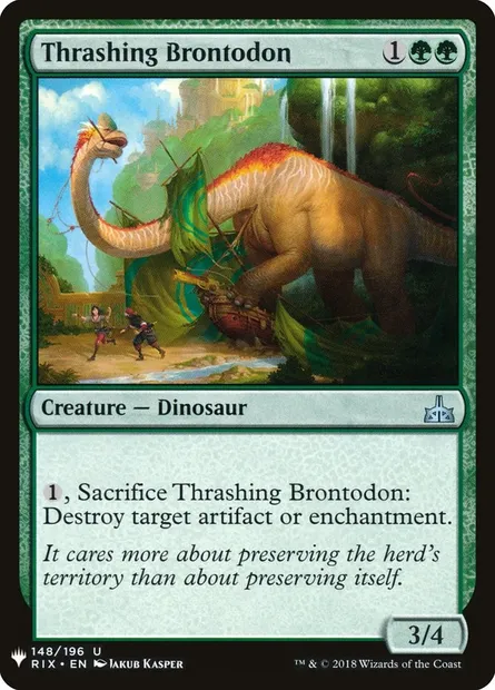 Thrashing Brontodon, Magic card PLST RIX-148 — The List set