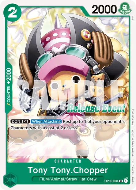 Tony Tony.Chopper, One Piece card OP02-034 — PARAMOUNT WAR set