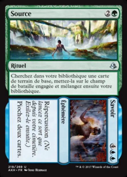 Source // Savoir, carte Magic AKH 219 — extension Amonkhet