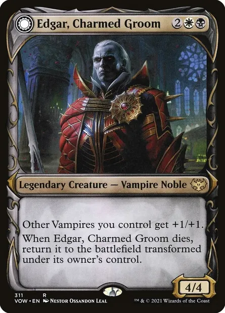 Edgar, Charmed Groom // Edgar Markov's Coffin, Magic card VOW 311 — Innistrad: Crimson Vow set