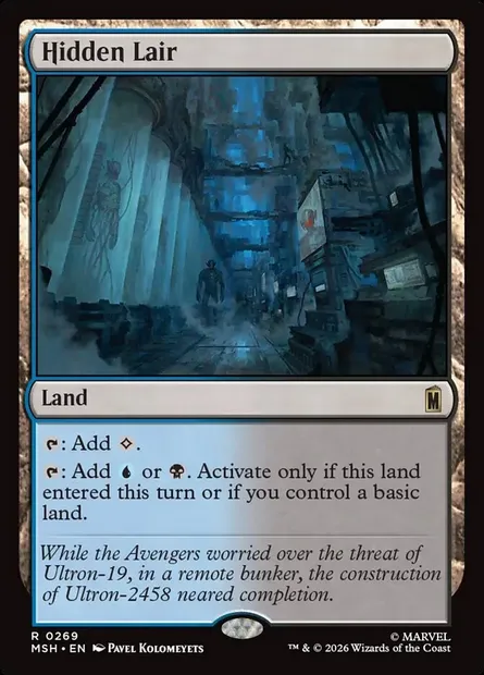 Hidden Lair, Magic card MSH 269 — Marvel Super Heroes set