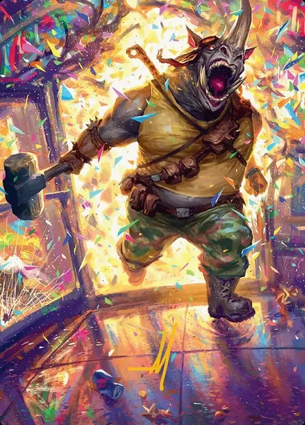 Rocksteady, Rowdy Rhino // Rocksteady, Rowdy Rhino, Magic card ATMT 54 — Teenage Mutant Ninja Turtles Art Series set