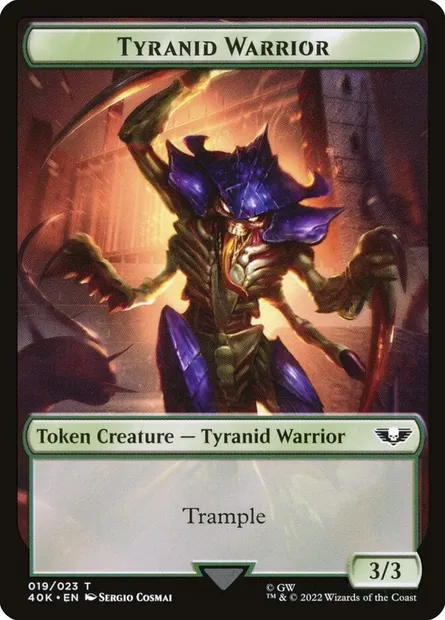 Tyranid Warrior, Magic card T40K 19 — Warhammer 40,000 Tokens set