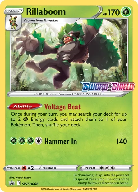 Rillaboom, Pokémon card SWSH 006 — SWSH Black Star Promos set