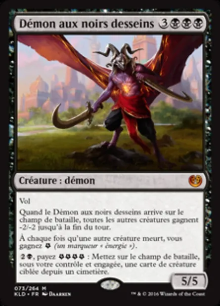 Démon aux noirs desseins, carte Magic KLD 73 — extension Kaladesh