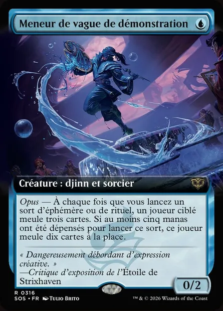 Meneur de vague de démonstration, carte Magic SOS 316 — extension Secrets of Strixhaven