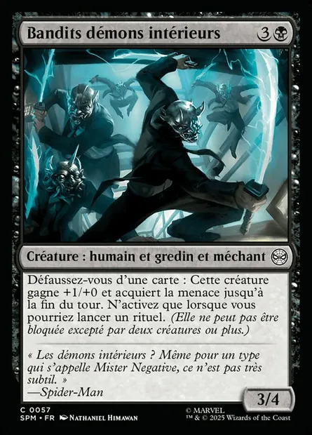 Bandits démons intérieurs, carte Magic SPM 57 — extension Marvel's Spider-Man