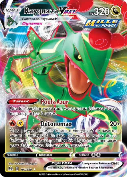 Rayquaza VMAX, carte Pokémon CRZ 101 — extension Zénith Suprême