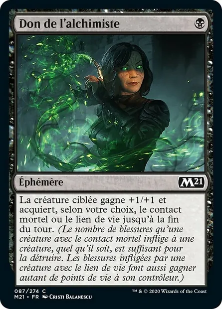 Don de l'alchimiste, carte Magic M21 87 — extension Core Set 2021