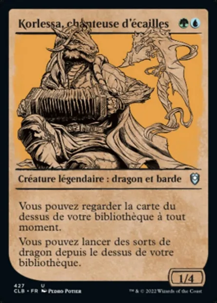 Korlessa, chanteuse d'écailles, carte Magic CLB 427 — extension Commander Légendes : la bataille de la Porte de Baldur