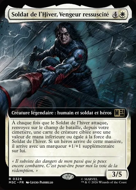 Soldat de l'Hiver, Vengeur ressuscité, carte Magic MSC 326 — extension Marvel Super Heroes Commander