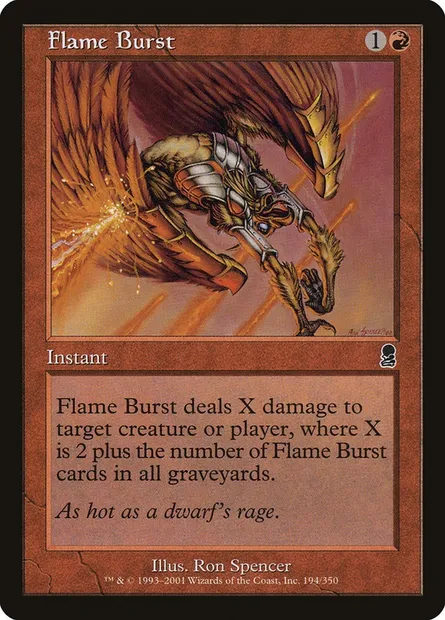 Explosion flambante, carte Magic ODY 194 — extension Odyssée